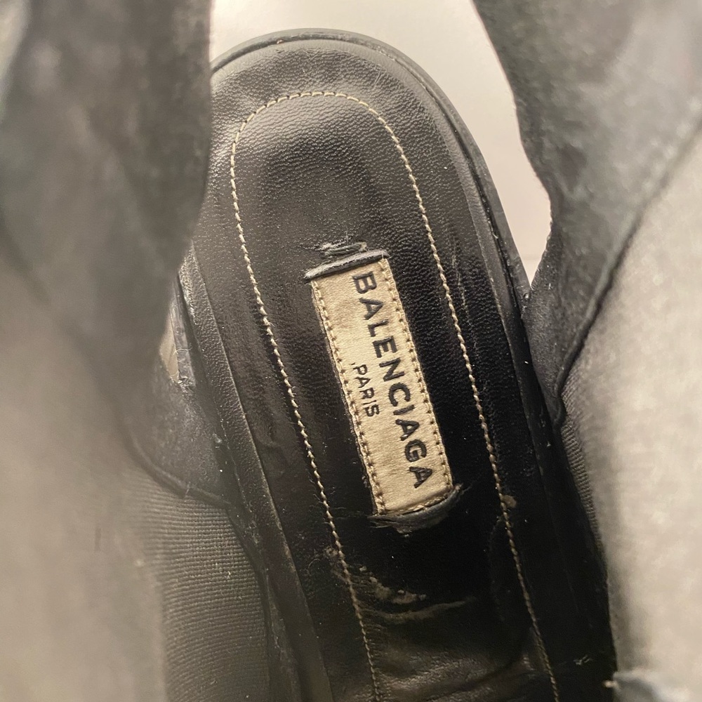 Balenciaga leather wedge sandals espadrille black 39/9 - Picture 6 of 10